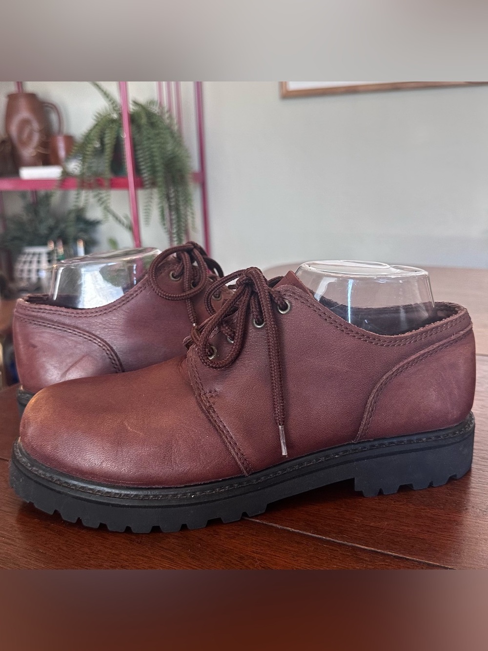 Vintage 90s Wild Pair Chunky Lace Up Oxford Shoes Brown Leather Lug Sole | 8.5